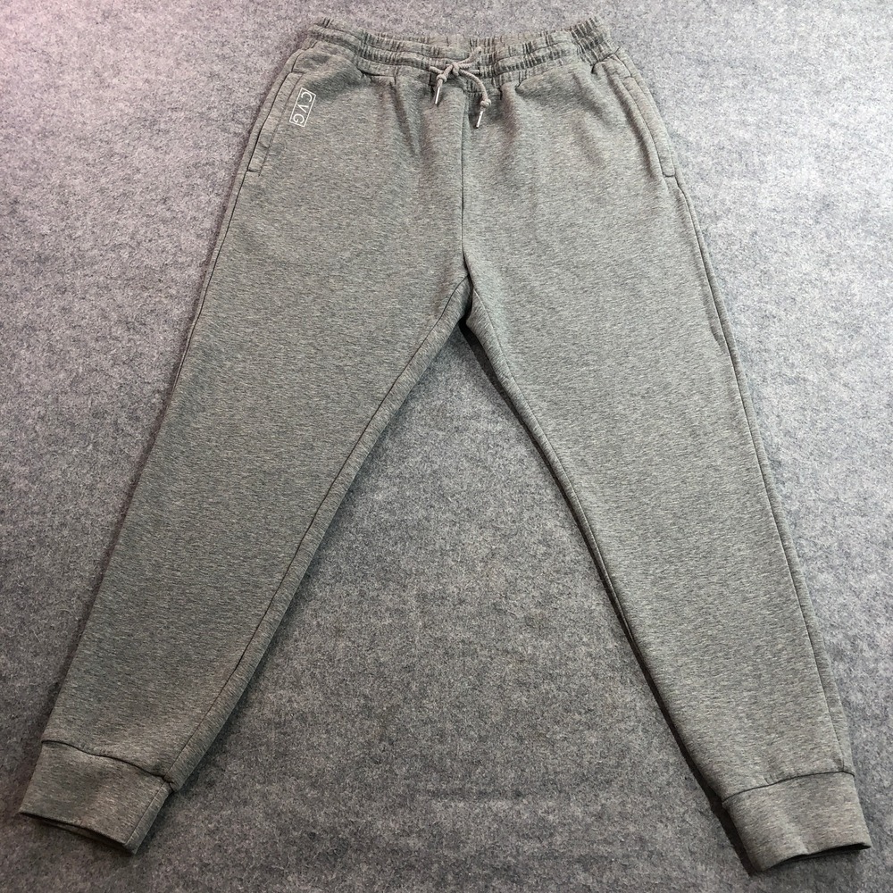 CVG Womens Joggers L Gray Rest Day Sweatpants High Rise Drawstring Cotton Blend